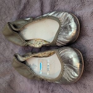 Gold Toned Metallic Ballet Flats